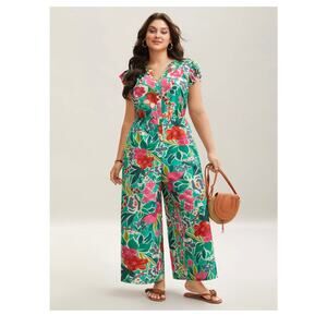 Bloomchic NWT Sunkissed Floral Print Button Wide Leg Jumpsuit Size 18-20